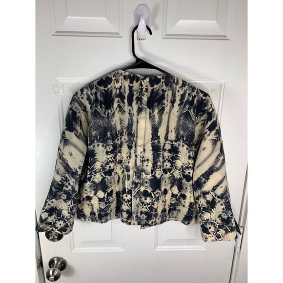 Venus Womens Snake Print Blazer Jacket Size 12 Beige & Black Textured - Picture 2 of 7